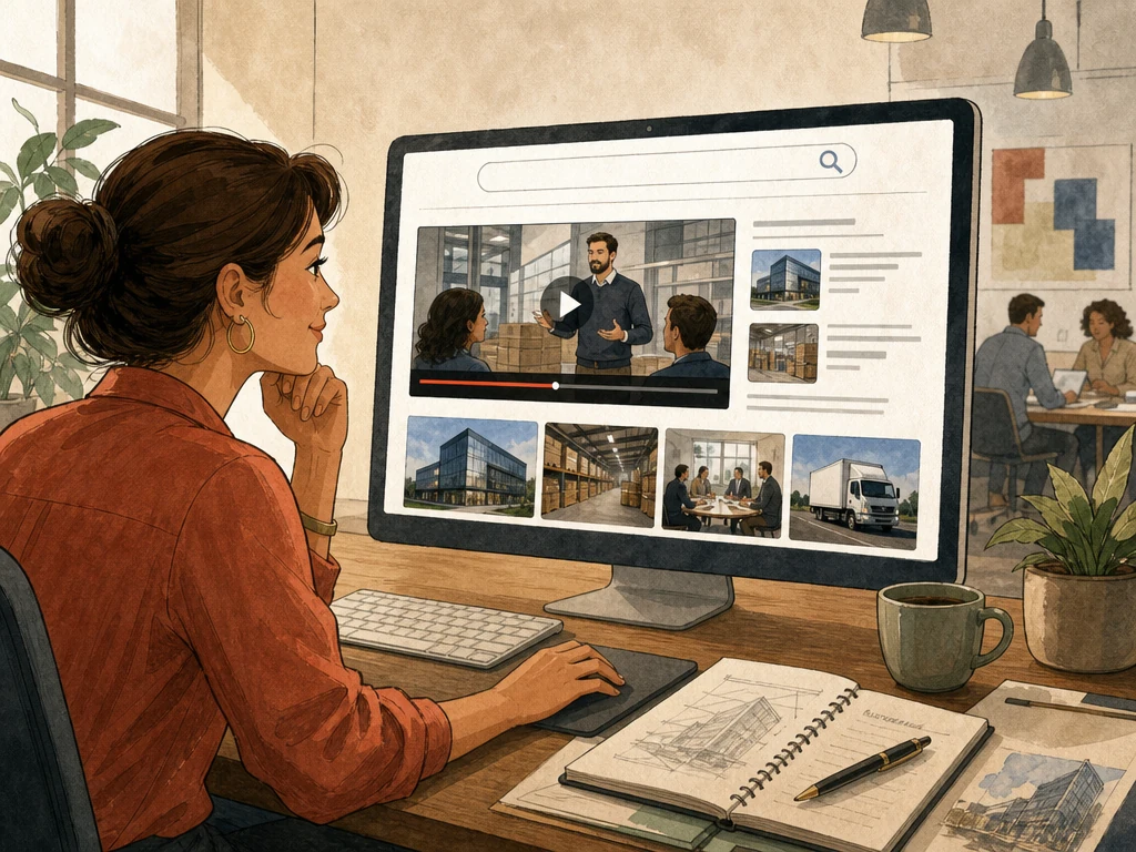 A search user discovering a useful business video and image result