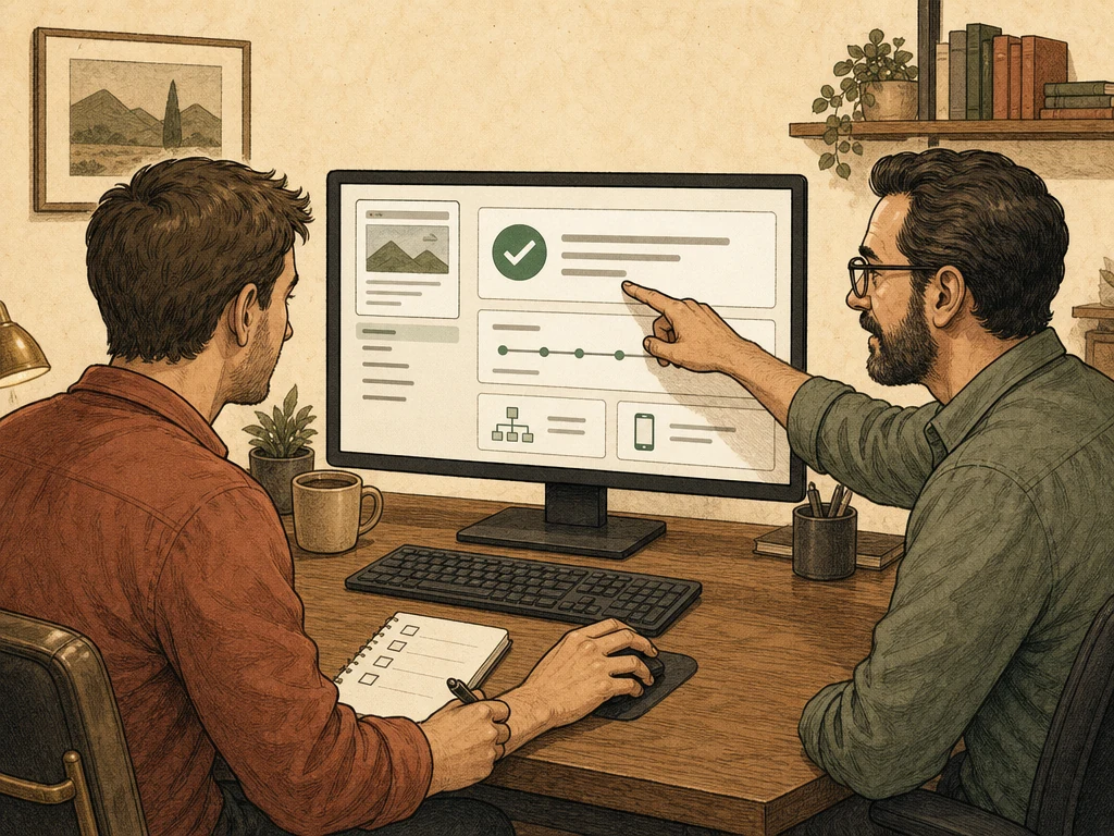 A business owner learning to inspect a website page for indexing status