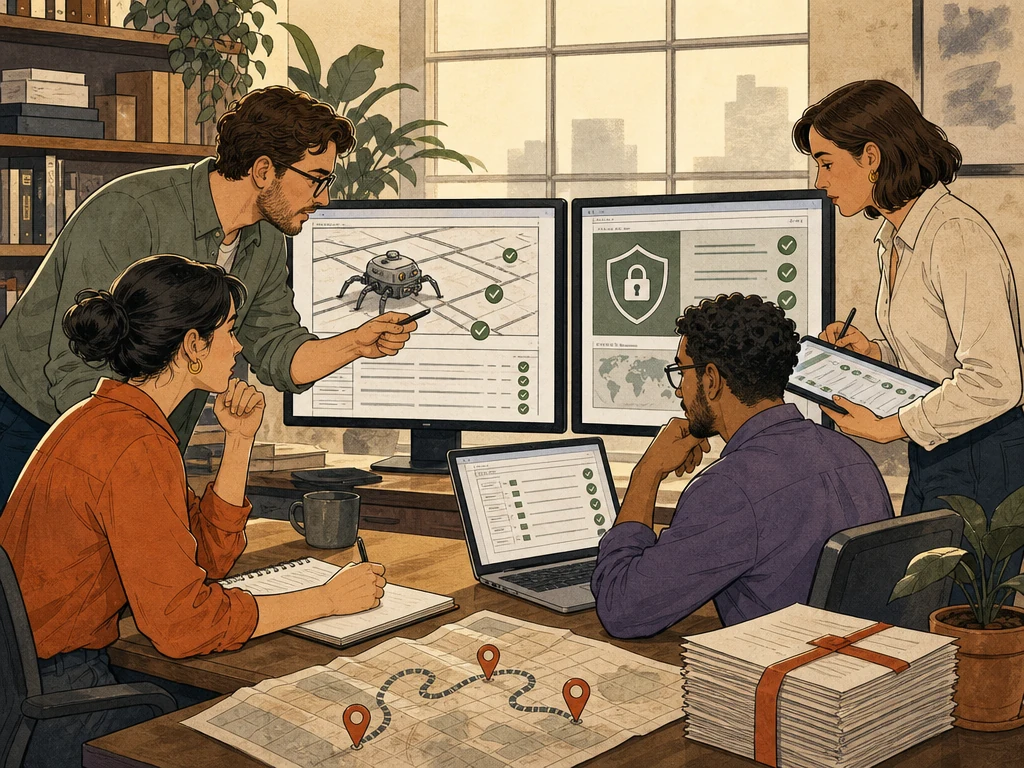 A technical team checking tracking indexing recent releases and site security after a traffic drop